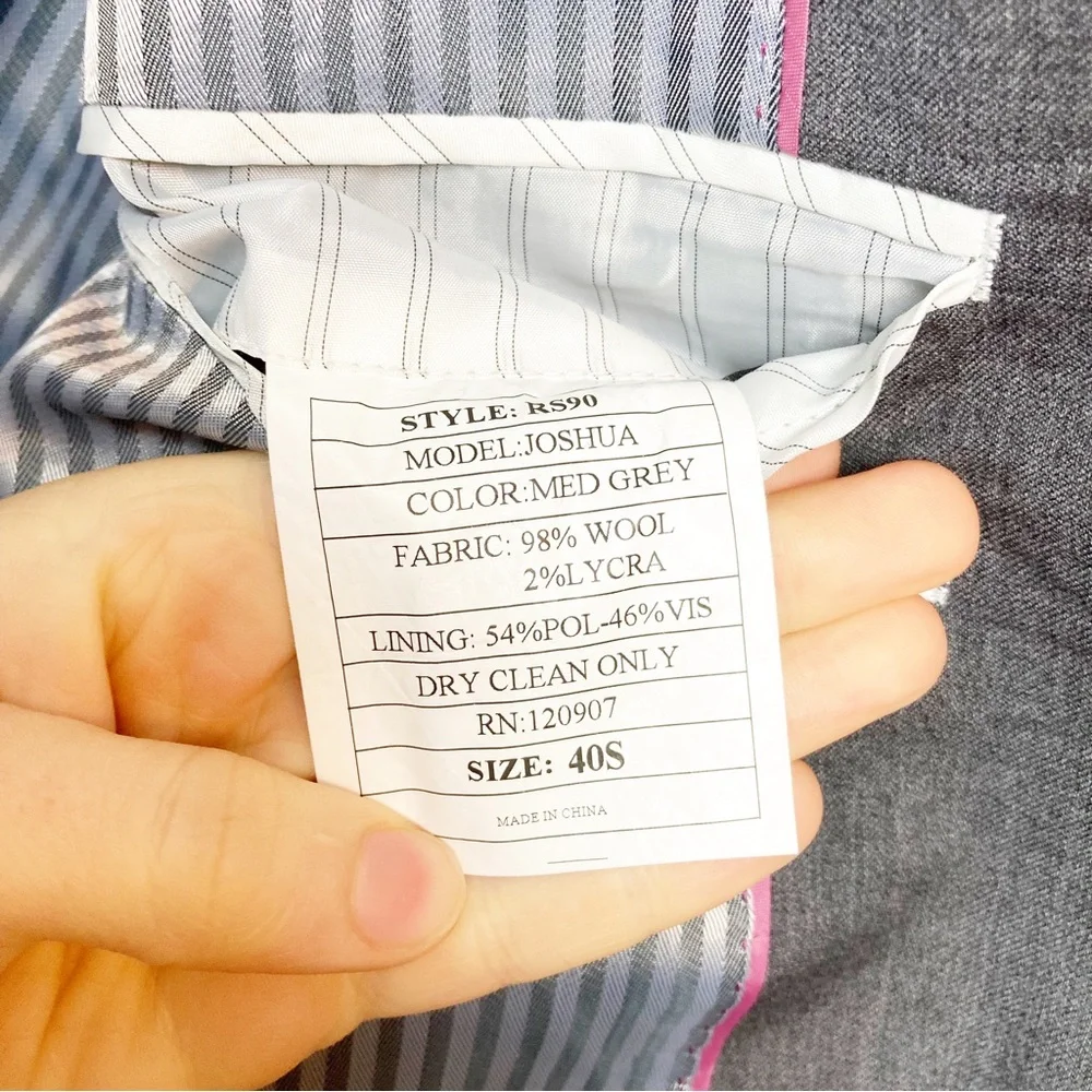 Rockin Sartorial Mens 40S Sport Coat Medium Grey Wool Blend